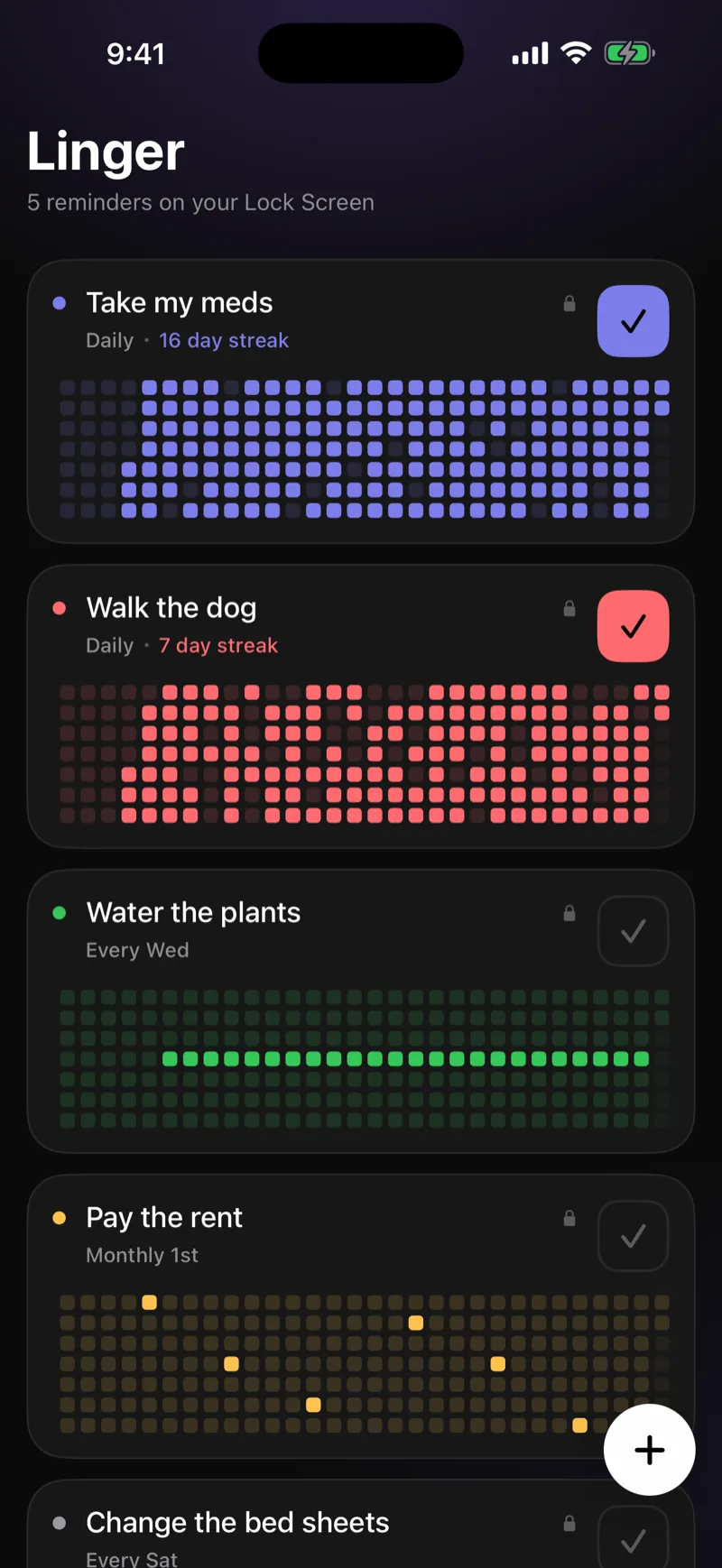 Linger screen