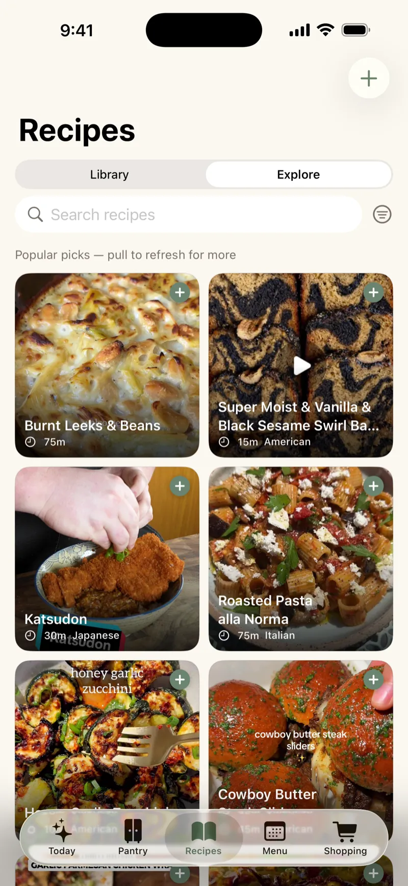 OpenPantry screen